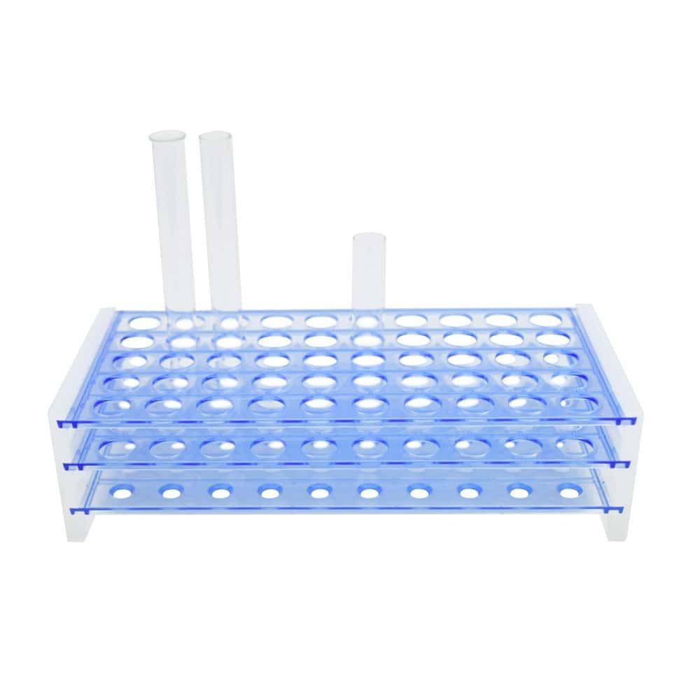 50 rauf Plasttilraunatúbu rekki 7 x 21,5 x 10,5 cm