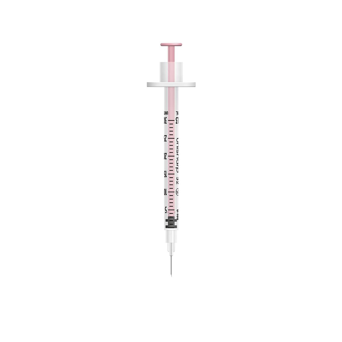 0.3ml 0.3 tommur 32g Rósableik Unisharp sprauta og nál u100