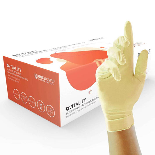 Unigloves Vitality Latexhanskar Rakagefandi innri húðun