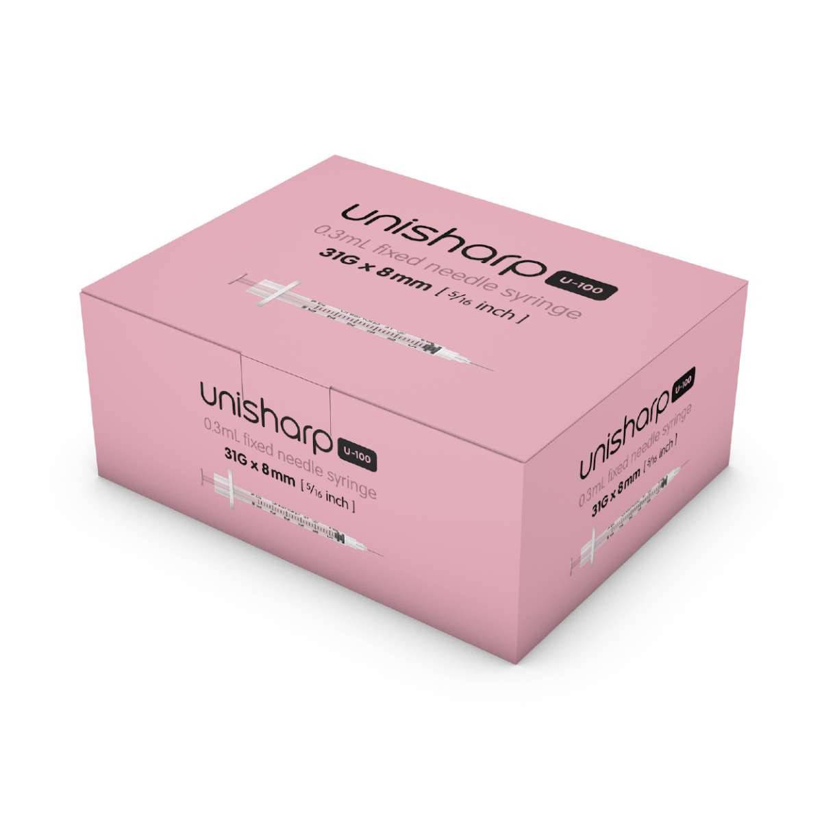 Sprauta 0,3ml 8mm 31g Unisharp sprauta og nál u100 – UKMEDI